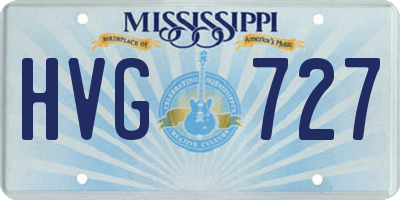 MS license plate HVG727