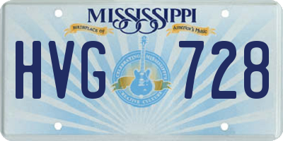 MS license plate HVG728