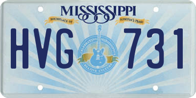 MS license plate HVG731