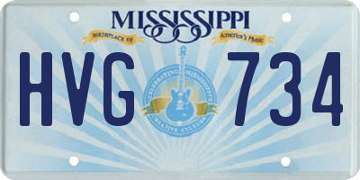 MS license plate HVG734