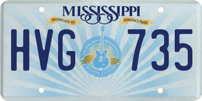 MS license plate HVG735