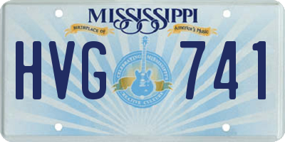 MS license plate HVG741
