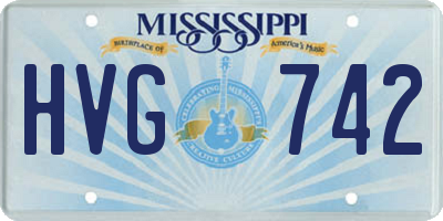 MS license plate HVG742