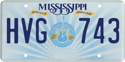 MS license plate HVG743