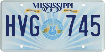 MS license plate HVG745