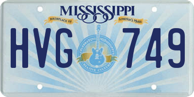 MS license plate HVG749