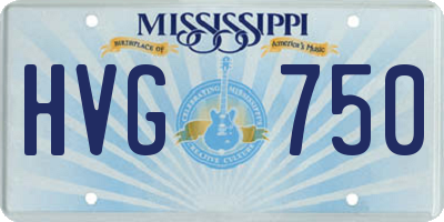 MS license plate HVG750