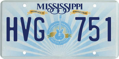 MS license plate HVG751