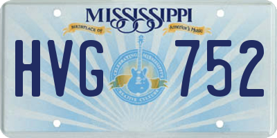 MS license plate HVG752