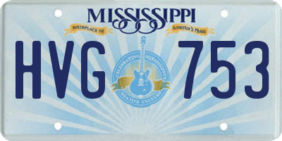MS license plate HVG753
