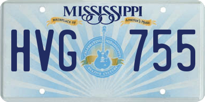 MS license plate HVG755