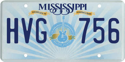 MS license plate HVG756