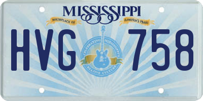 MS license plate HVG758