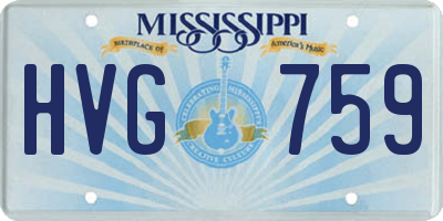 MS license plate HVG759