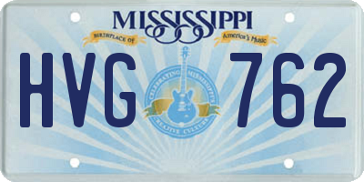 MS license plate HVG762