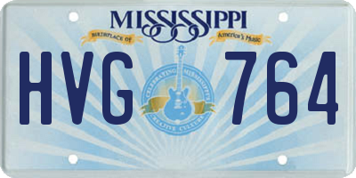 MS license plate HVG764