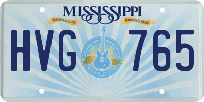 MS license plate HVG765
