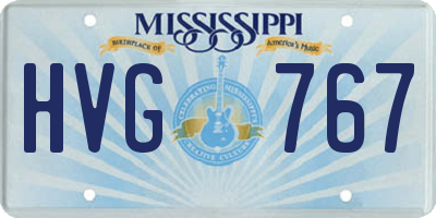 MS license plate HVG767