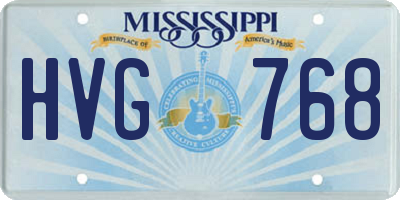 MS license plate HVG768