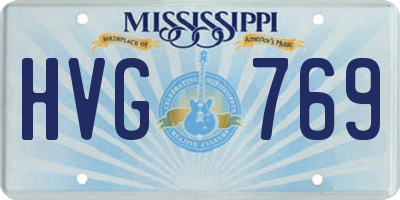 MS license plate HVG769