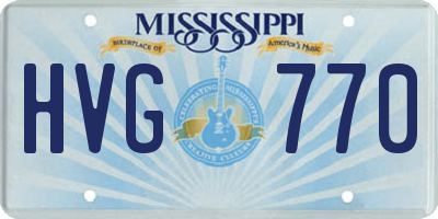 MS license plate HVG770
