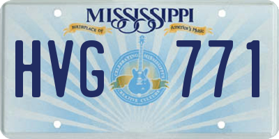 MS license plate HVG771