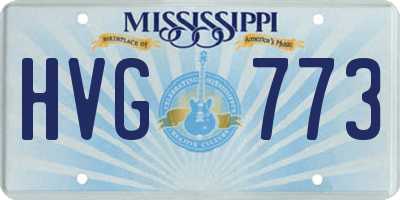 MS license plate HVG773