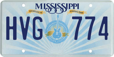 MS license plate HVG774