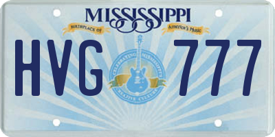 MS license plate HVG777
