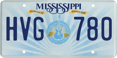 MS license plate HVG780