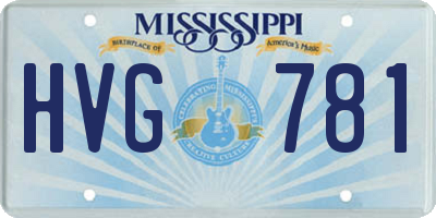 MS license plate HVG781