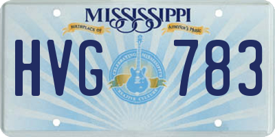 MS license plate HVG783