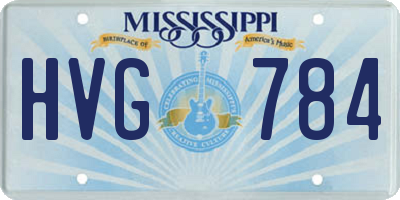 MS license plate HVG784