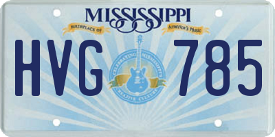 MS license plate HVG785