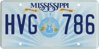 MS license plate HVG786