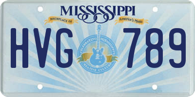 MS license plate HVG789