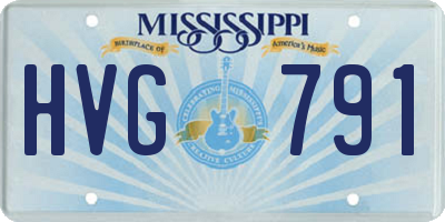 MS license plate HVG791