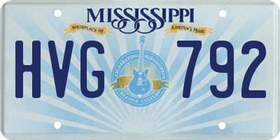 MS license plate HVG792