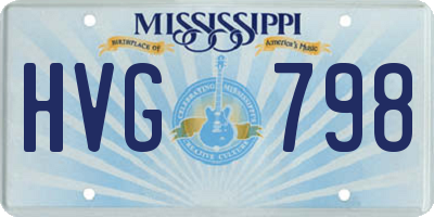 MS license plate HVG798