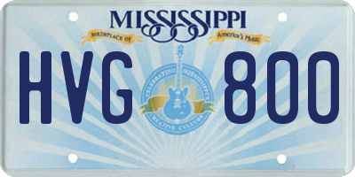 MS license plate HVG800