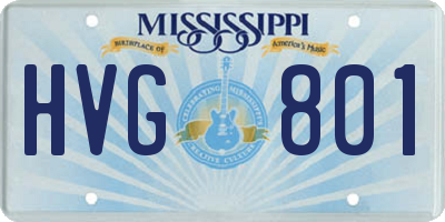 MS license plate HVG801