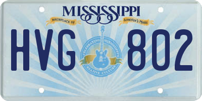 MS license plate HVG802
