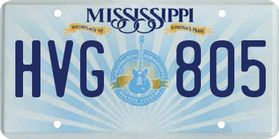 MS license plate HVG805