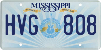 MS license plate HVG808