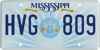 MS license plate HVG809
