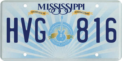 MS license plate HVG816