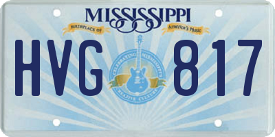MS license plate HVG817