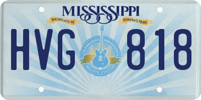 MS license plate HVG818