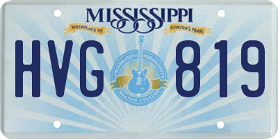MS license plate HVG819