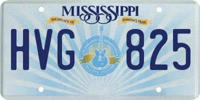 MS license plate HVG825